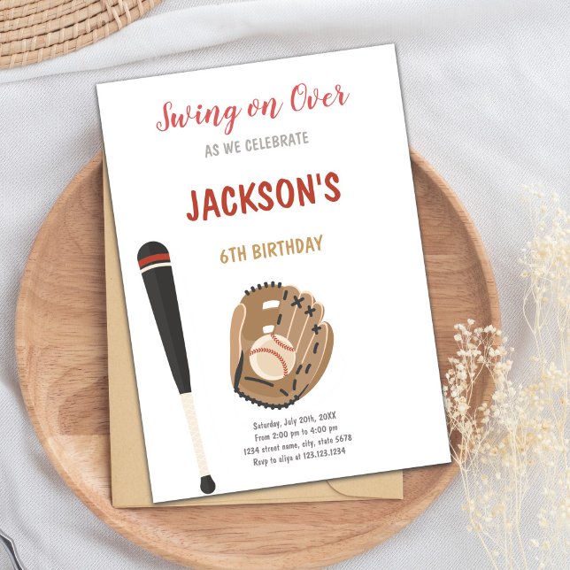 Sports de baseball Invitation d'anniversaire (Baseball Invitations sports Birthday)