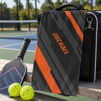 Sports de Nom Géométrique Orange Noir Moderne