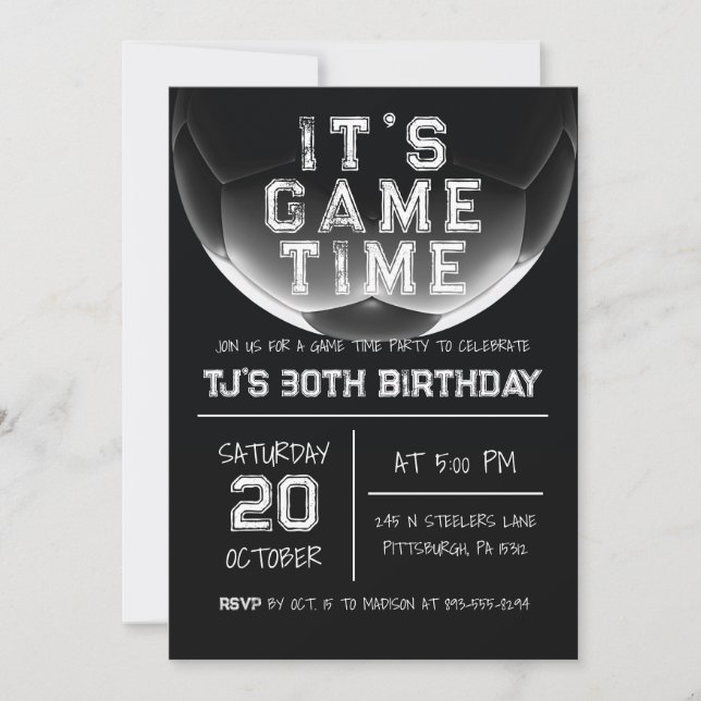 Sports Football Anniversaire Invitation (Devant)