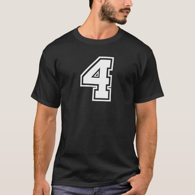 Sports Jersey Favorite Lucky Number #4 T-Shirt (Vorderseite)