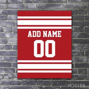 Sports Jersey mit Ihrem Namen und Ihrer Nummer Poster