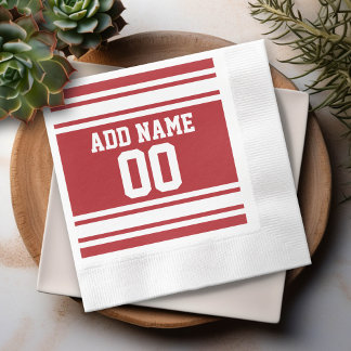 Sports Jersey mit Ihrem Namen und Ihrer Nummer Serviette
