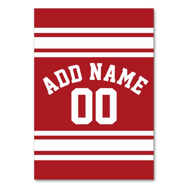 Sports Jersey mit Ihrem Namen und Ihrer Nummer Tischnummer (Vorderseite)