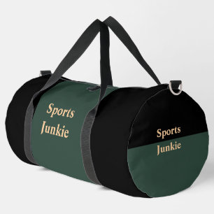 Sports Junkie Duo Tone Green Black Duffle Bag