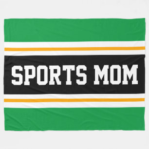 SPORTS MAMA Spaß Athletisch Gelb Gelbe Streifen Fleecedecke