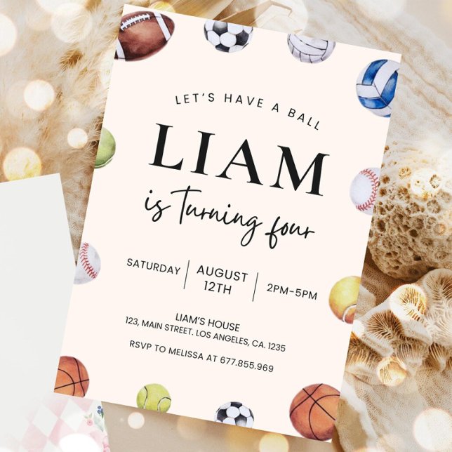 Sports modifiables à thème Anniversaire Invitation (Créateur téléchargé)