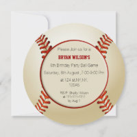 Sports Party Baseball thème Invitations personnali