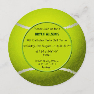 Sports Party Thème de tennis Invitations personnal