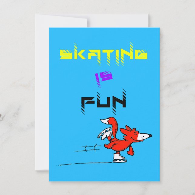 Sports Puppy Fox Buddy Skaten Dankeskarte (Vorderseite)