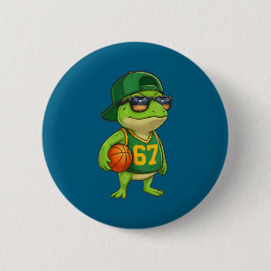 Sports Six 6 Seven 7 Frosch Basketball Button