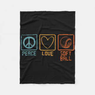 Sports Softball Spieler Hippie Friedenszeichen Lie Fleecedecke