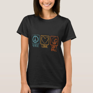 Sports Softball Spieler Hippie Friedenszeichen Lie T-Shirt