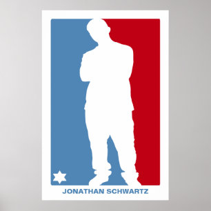 Sports Star Bar Mitzvah Poster bleu et rouge