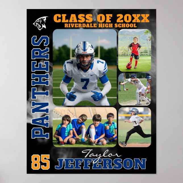 Sports Team High School Senior Picture Collage Poster (Vorne)