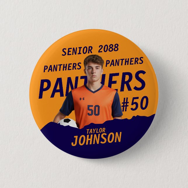 Sports Team Senior Night Editable Color Button (Vorderseite)
