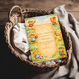 Sports Teddy Bear Baby Shower Einladung
