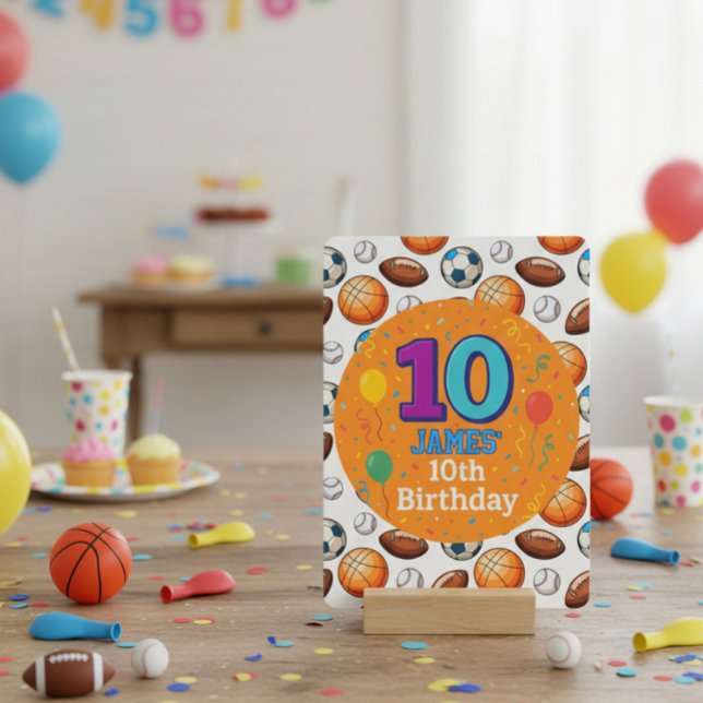 Sports Theme 10th Birthday Invitation Einladung (Von Creator hochgeladen)