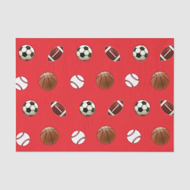 Sports Themed Gift Tissue Paper Seidenpapier (Vorderseite)