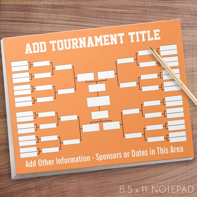 Sports Tournament Bracket Notizblock (Sports Bracket Notepad)