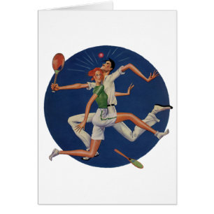 Sports vintages, joueurs de tennis s'écrasent avec