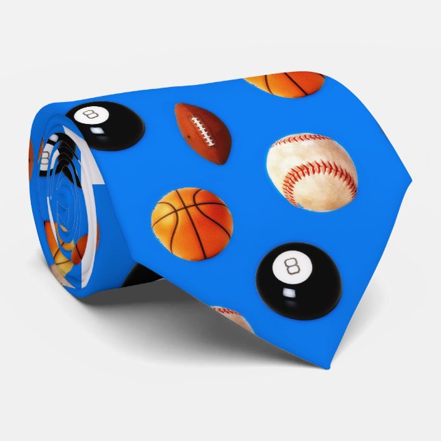 SportsBallsMediumBlue Krawatte (Gerollt)