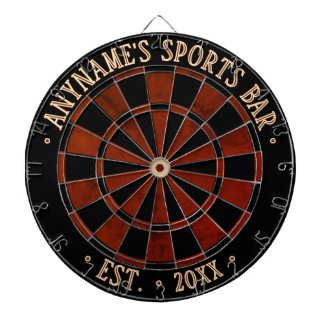 Sportsbar - schwarzer und rustikaler brauner Faux- Dartscheibe