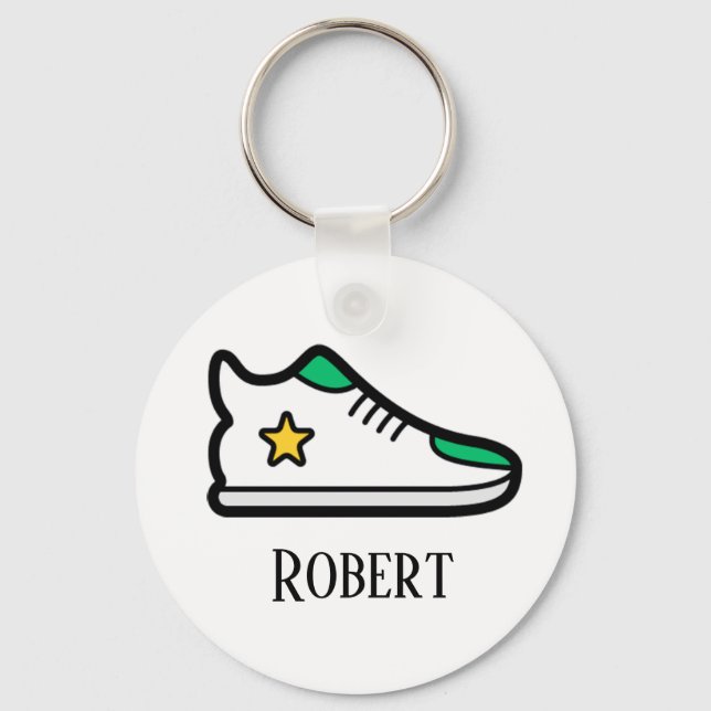Sportschuh Fügen Sie Ihren Namen Schlüsselanhänger (Vorderseite)