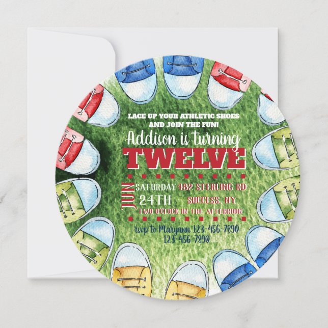 Sportschuhe Einladung (Vorderseite)