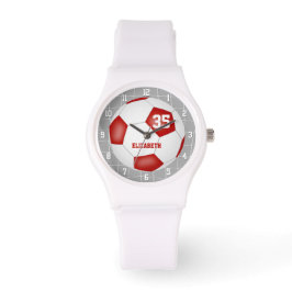 Sportsegment im Detail Rot-Weiß-Fußball Armbanduhr