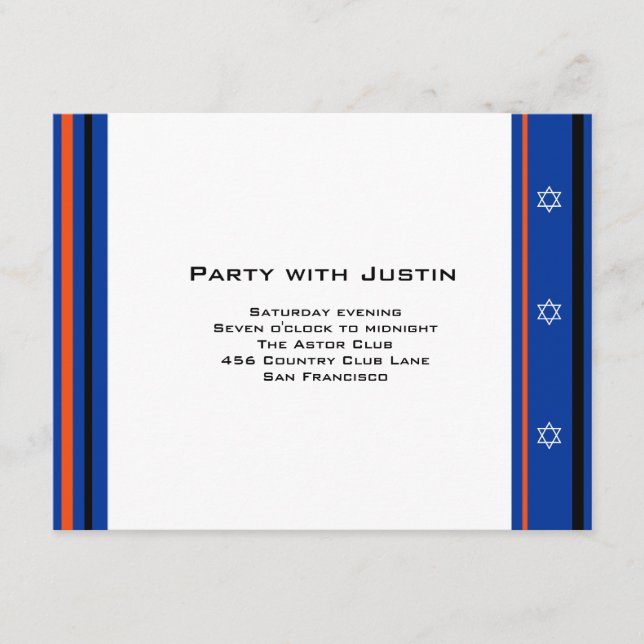 Sportsender Baseball Bar Mitzvah Empfang Card Begleitkarte (Vorderseite)