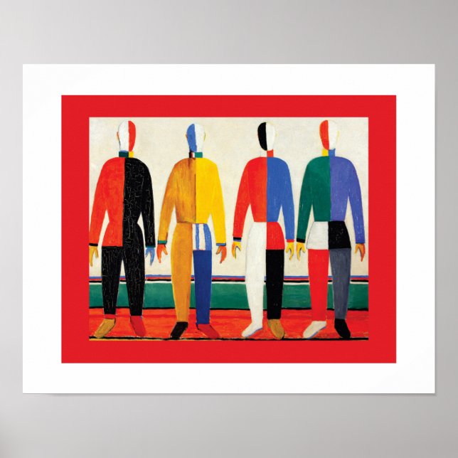 Sportsmen von Kazimir Malevich Poster (Vorne)