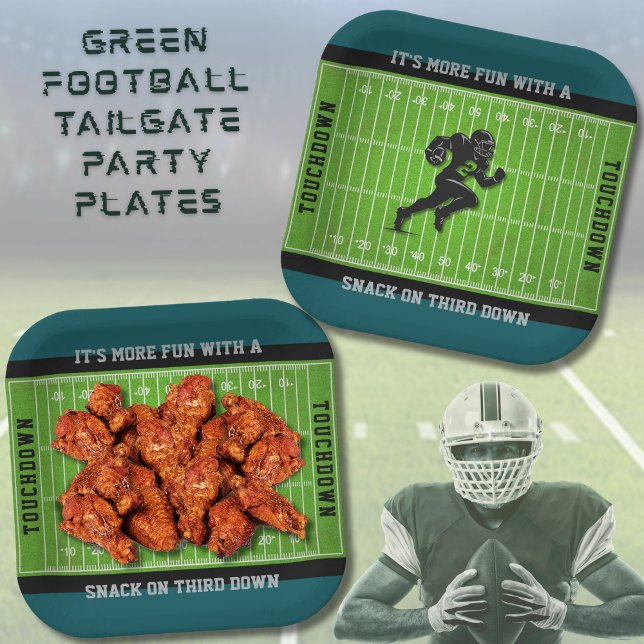 Sportspiel Tag Tailgate Football Feld Pappteller (Gear up for your next tailgate, football party, or Super Bowl )