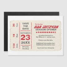 Sportsstar Bar Mitzvah Save the Date Red