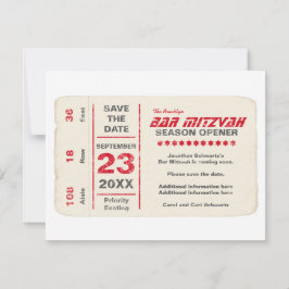 Sportstar Bar Mitzvah Save the Date Karte in Rot