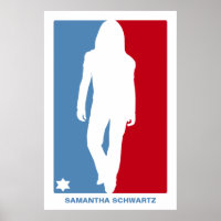 Sportstar Bat Mitzvah Poster in Rot und Blau