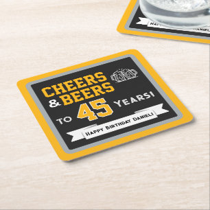 Sportsthemen-Biere und Prost-Birthday-Party Rechteckiger Pappuntersetzer