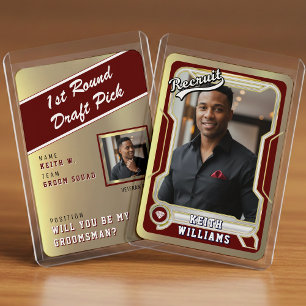 Sportstradingcard-Foto Heiratsantrag für Trauzeuge