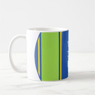 SPORTSTREIFEN - Blau-Grün-Gelb + Ihr Text Kaffeetasse