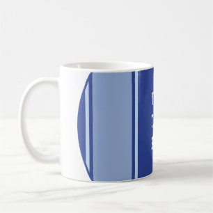 SPORTSTREIFEN - Blau + Ihr Text Kaffeetasse