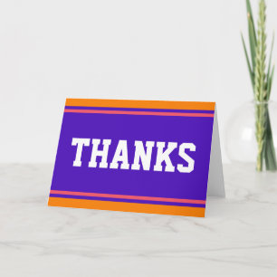 SPORTSTREIFEN - Violet Orange + Ihr Text Dankeskarte