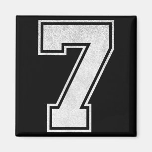 Sportstrikot Nummer 7 Grunge Fan Team Spieler Gebu Magnet