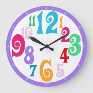 Sportsymbole Lila Trimmmauer Große Wanduhr