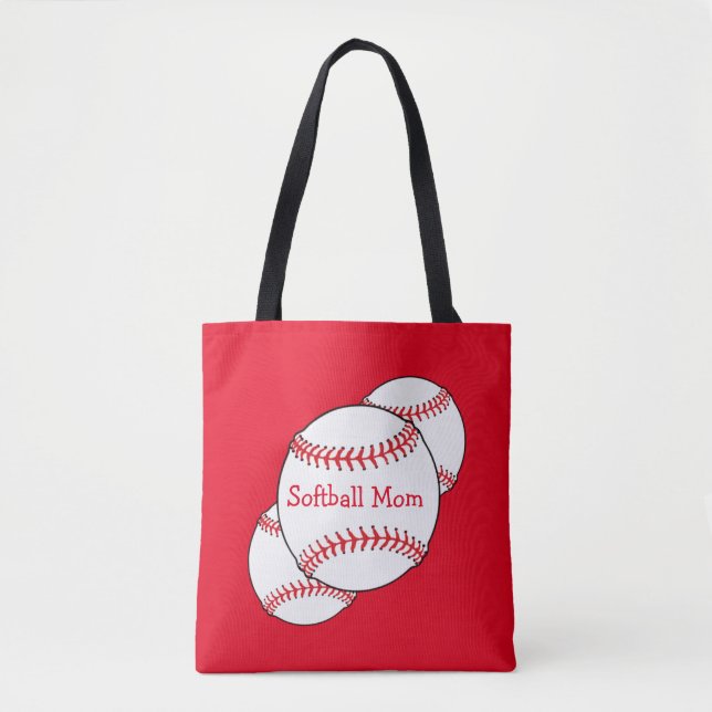 Sporttasche mit weißer und roter Mama Tasche (Vorderseite)