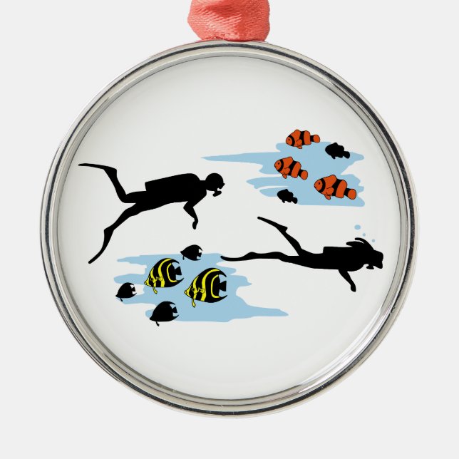 Sporttauchen-Szene Ornament Aus Metall (Vorne)