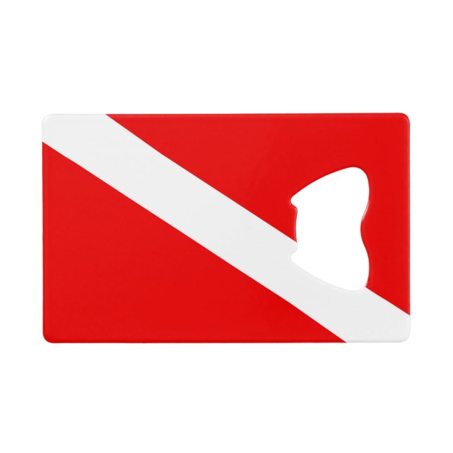 Sporttaucher-Flagge Geldkarten Flaschenöffner (Rückseite Horizontal)