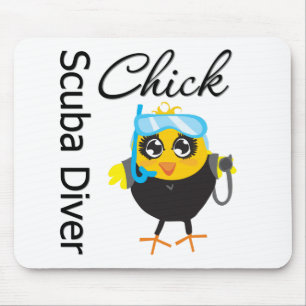 Sporttaucher-Küken Mousepad