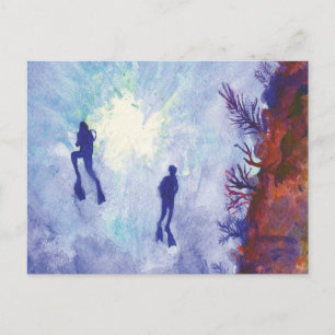 Sporttaucher-Postkarte Postkarte