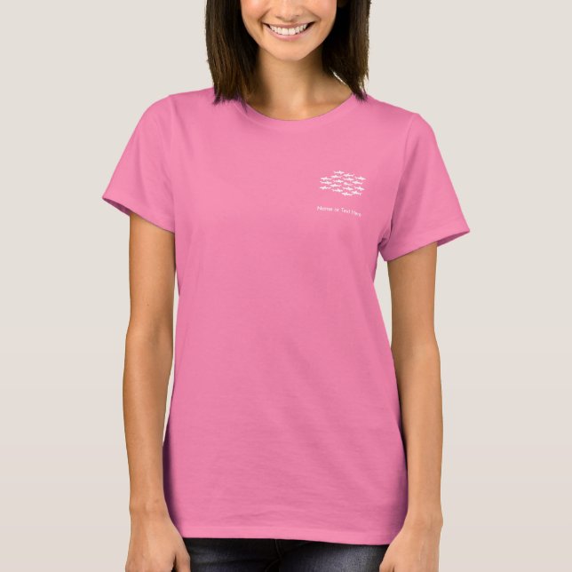 Sporttaucher-Schwimmen mit einer Schule der T-Shirt (Vorderseite)