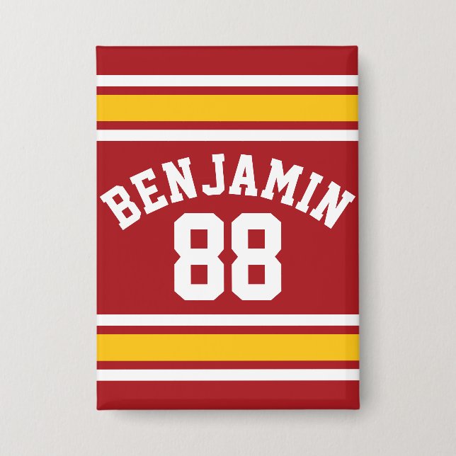 Sportteam Football Jersey Individuelle Name Nummer Button (Vorderseite)