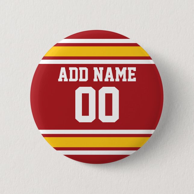 Sportteam Football Jersey Individuelle Name Nummer Button (Vorderseite)